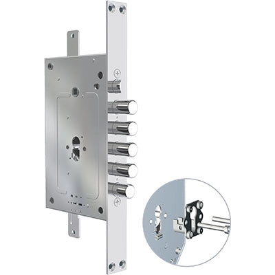 SERRATURA METALLO INFILARE 2951 PEDM CR  DM+F.SAGOM M2 TRIPL+SCR IP.MM 28 E.MM 68 DX/SX