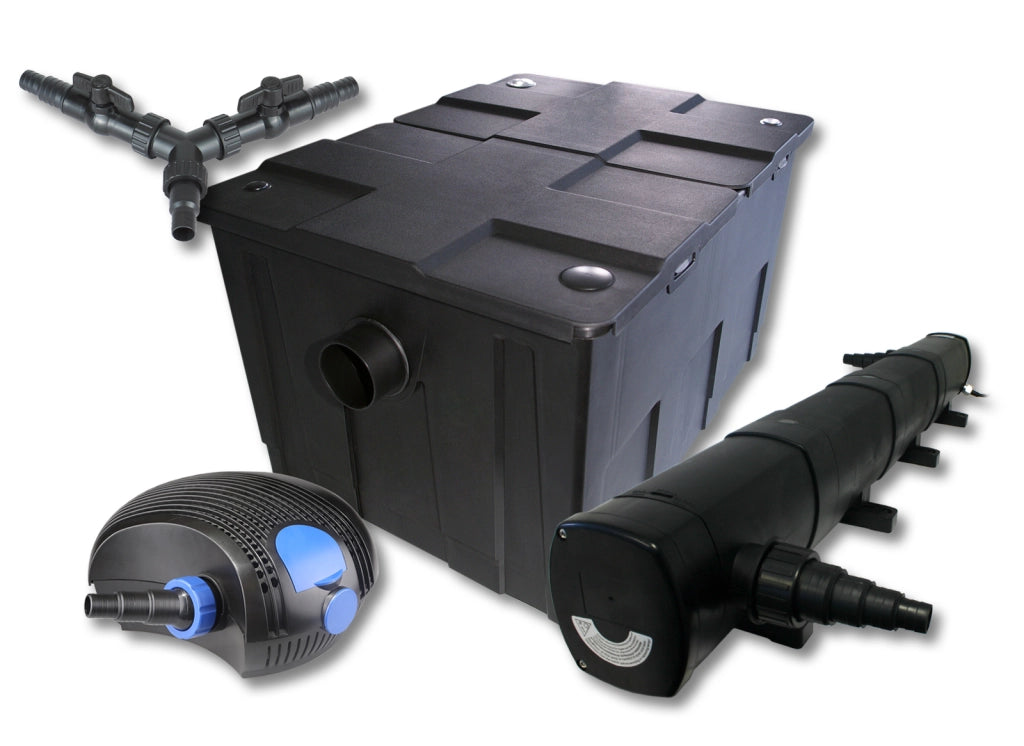 Set Filtro per laghetto da 60.000 l Chiarificatore 72W Pompa ECO 100W