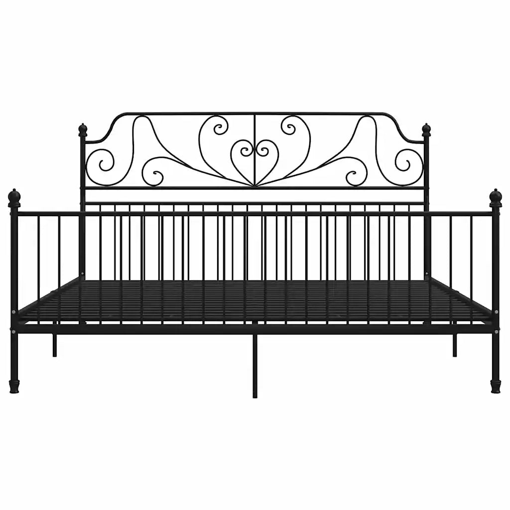 Giroletto-Struttura Letto Nero in Metallo 200x200 cm 166098