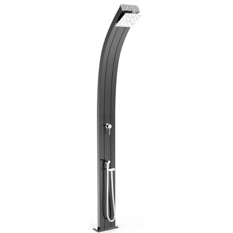 Doccia Tradizionale In Alluminio Spring Top Line Con Miscelatore E Doccetta Colore Perla Nera Cv-A145-Tl/7300
