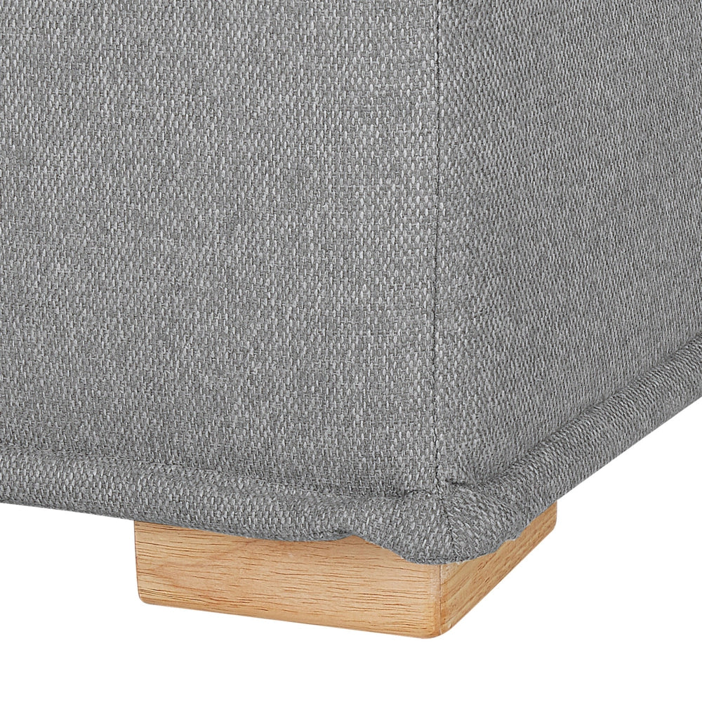 Sedile 1 posto con gambe in legno massello di poliestere grigio Sedile trapuntato Fodera per cuscino rimovibile