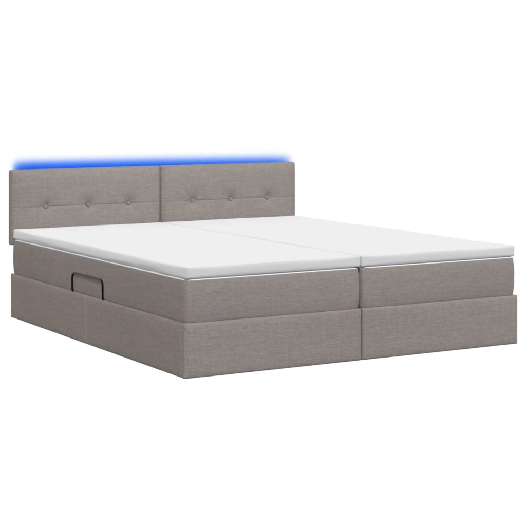 Letto con contenitore LED e materasso Tortora 180 x 200 cm 3459351