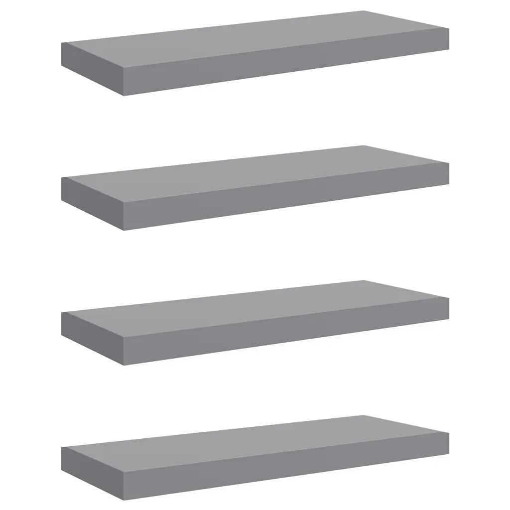Scaffali a Parete 4 pz Grigi 60x23,5x3,8 cm in MDF 323855