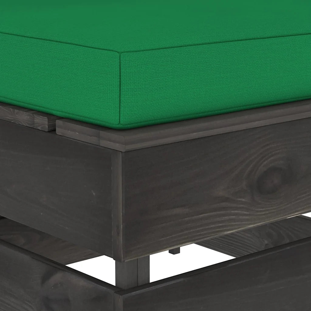 Divano componibile-Divano Centrale Modulare con Cuscini in Legno Impregnato Grigio 890638