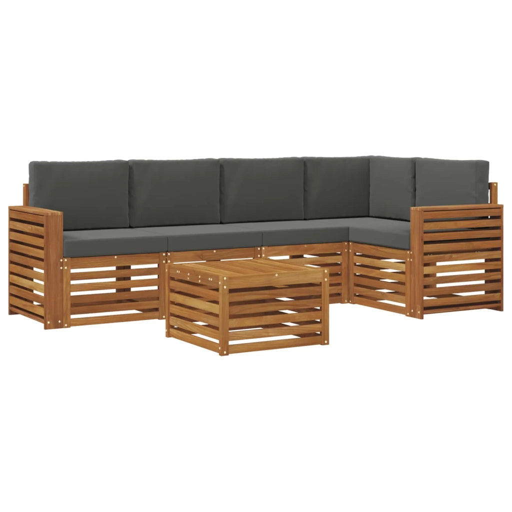 Set divano sezionale con cuscino 6 pcs Naturale e Antracite 3374857