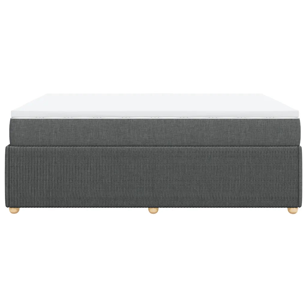 Giroletto a Molle con Materasso Grigio Scuro 140x190 cm Tessuto