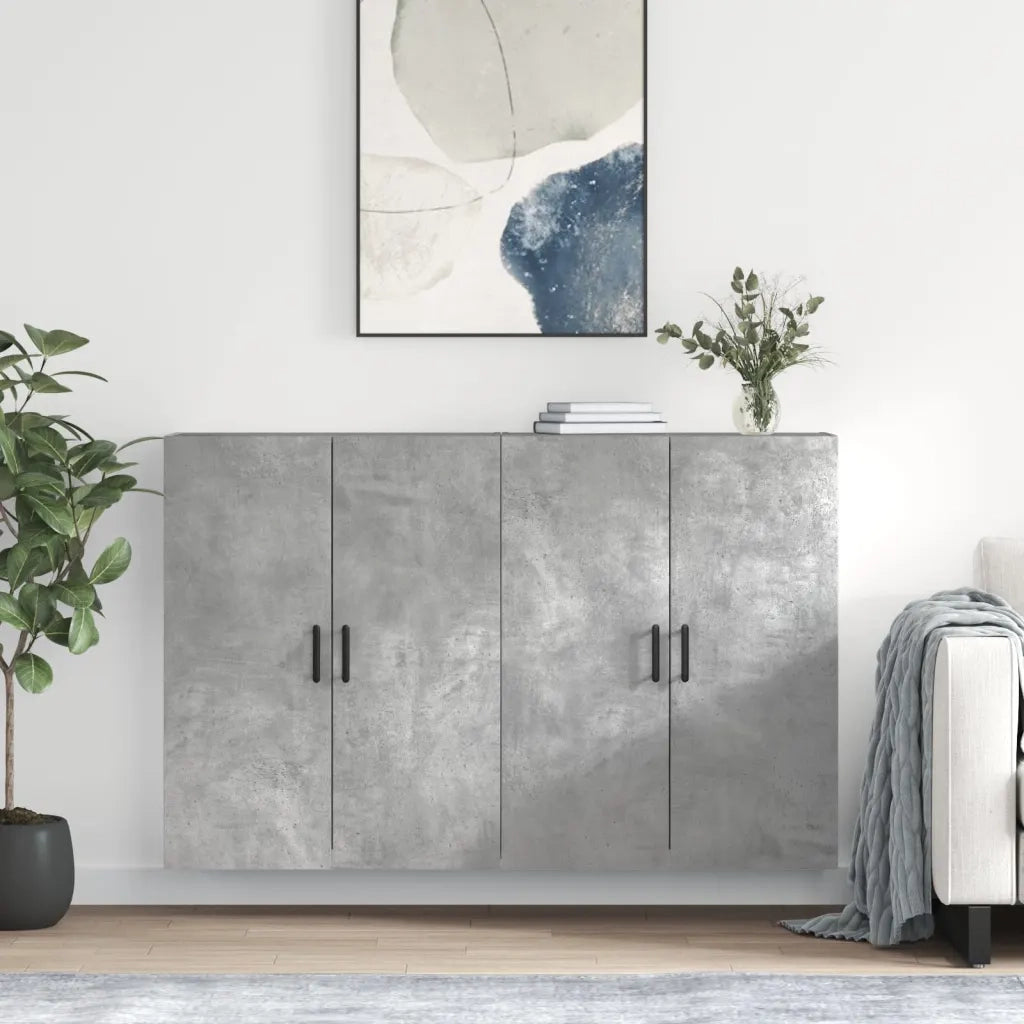 Mobili a Parete 2 pz Grigio Cemento 69,5x34x90 cmcod mxl 118071