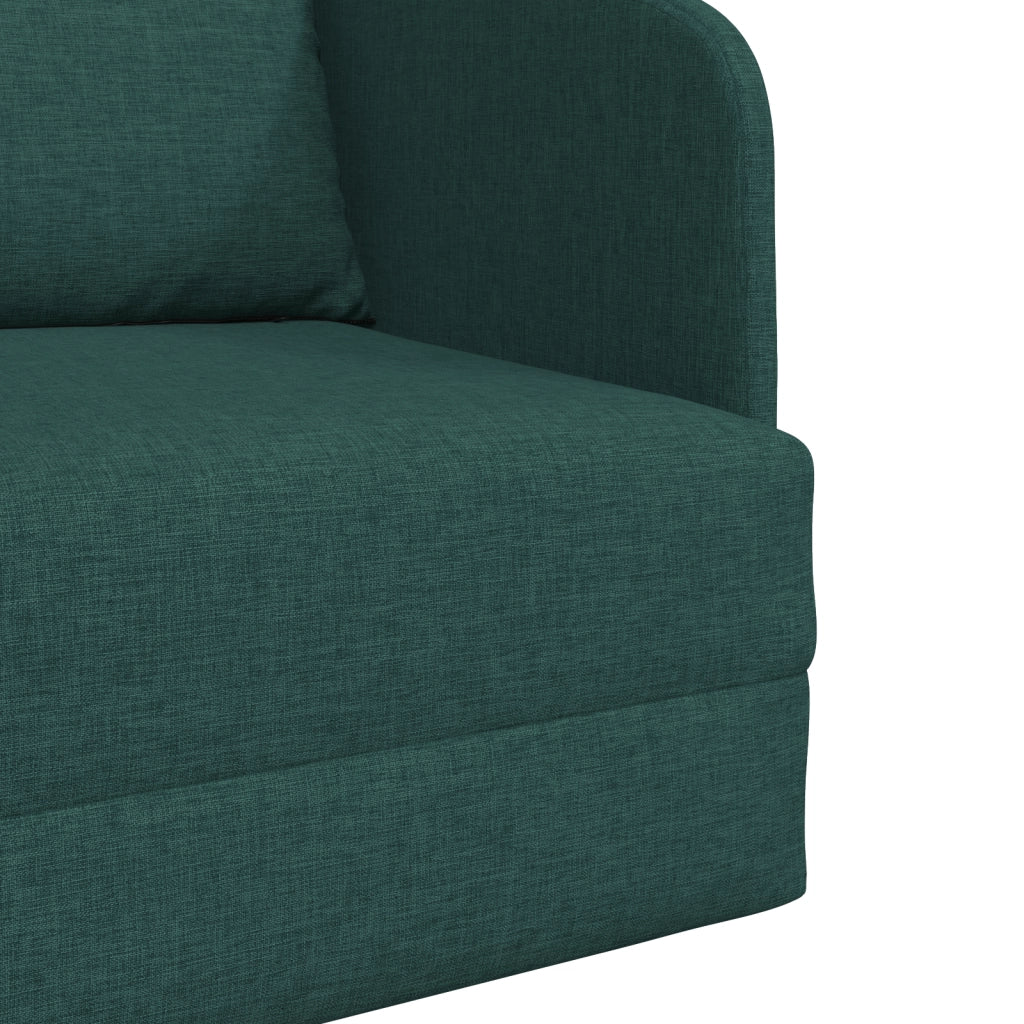 Sofa Letto da Terra 2-in-1 Verde Scuro 65x80x83 cm Tessuto