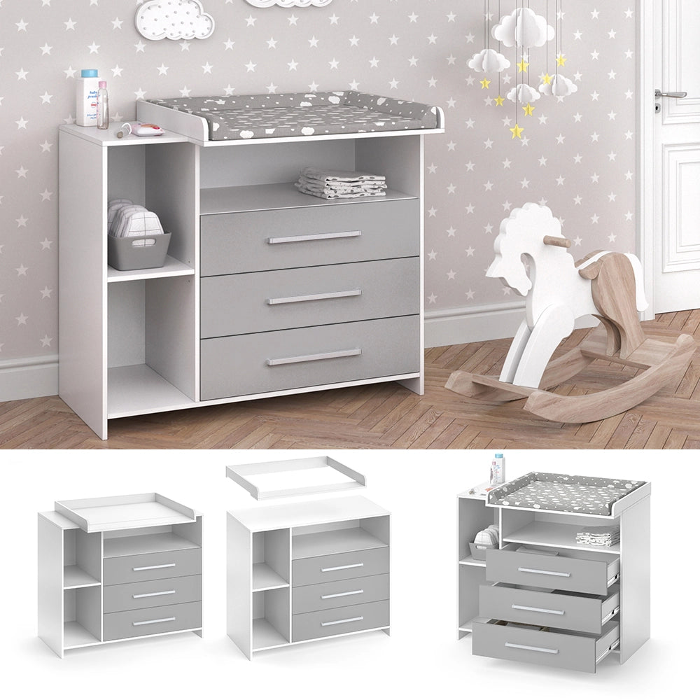 Vicco Fasciatoio Bianco/Grigio 113 x 100 cm
