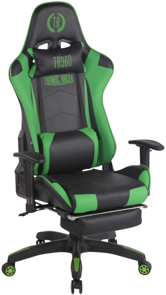 Sedia gaming ufficio Turbo Nero/verde,Finta pelle