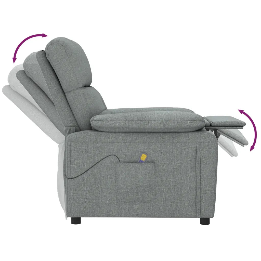 Poltrona Massaggiante | Sedia Relax Grigio Scuro in Tessuto