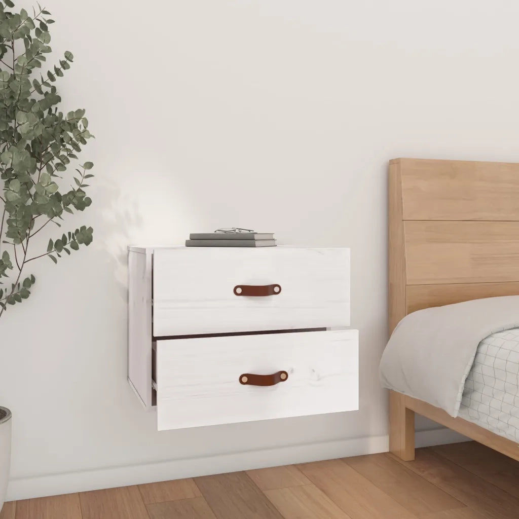 Comodino | Armadio da Notte | Mobiletto da notte a Muro Bianco 50x36x40 cm