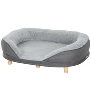 CUCCIA DIVANO PER CANI CON IMBOTTITURA, LETTINO PER CANI TAGLIA GRANDE E MEDIA FINO 25KG, 90X78X25CM, GRIGIO
