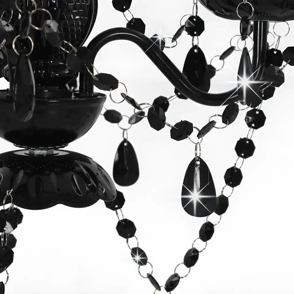 Lampadario con Perline Nero Tondo 3 E14 CFW1839241