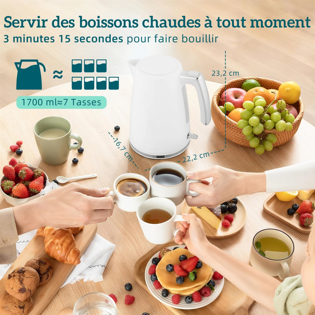 Bollitore e tostapane ¨C zephmum ¨C 1,7 L 2200 W 2 fette bianco