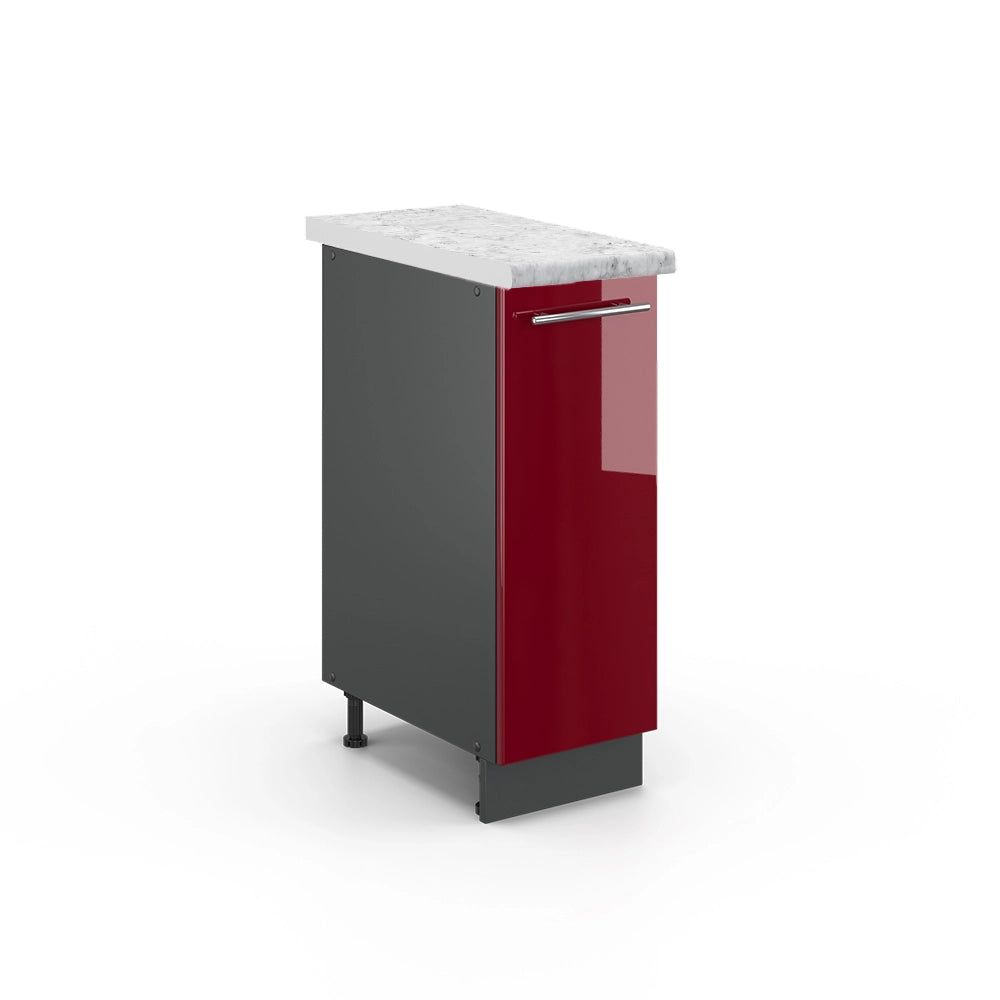 Armadio cucina dispensa alto Fame-Line Bordeaux lucido/Antracite 30 cm, PL Marmo Vicco