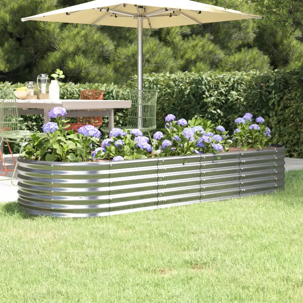 Letto Giardino Acciaio Zincato 224x80x36cm Argento 318922