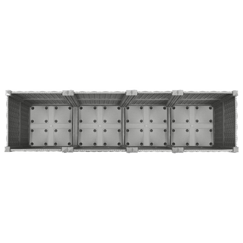 Fioriera rialzata per piante fiori terrazza giardino colore chiaro 160 x 40 x 38 cm polipropilene grigio 02_0039254