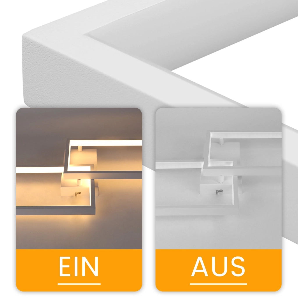 ZMH Lampada da soffitto LED moderna metallo telecomando 2 luci per camera letto
