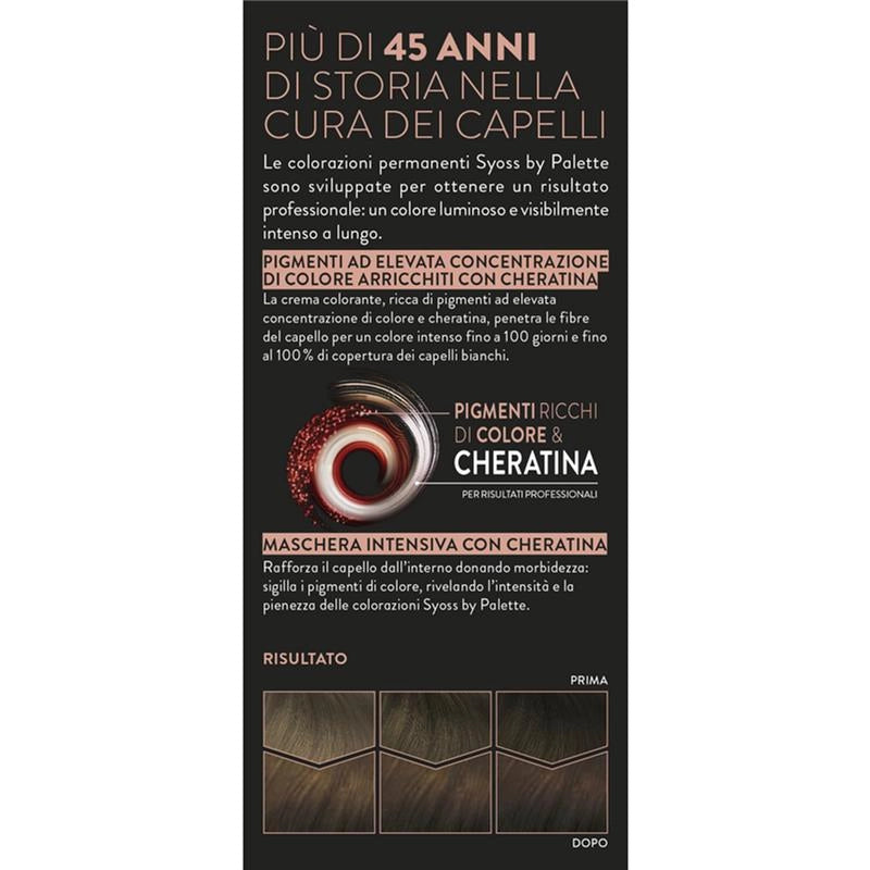 PALETTE SYOSS COLORAZIONE PERMANENTE 100% COPERTURA CAPELLI BIANCHI PER CAPELLI PIÙ FORTI 5.8 CASTANO NOCCIOLA