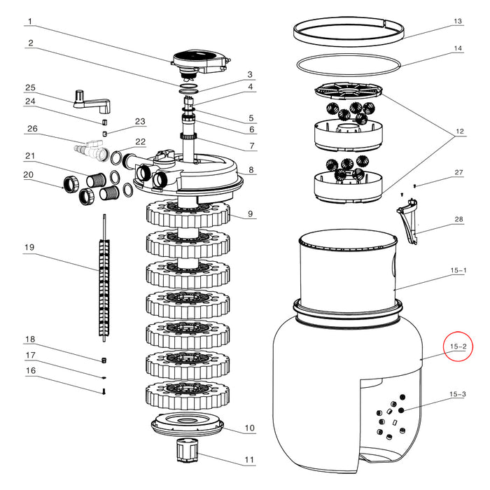 Filtro a pressione per stagni CPF-50000 Contenitore filtro per filtri per stagni Moving Bed