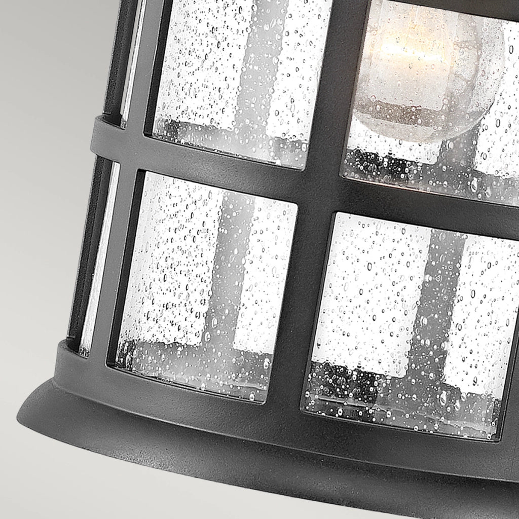 Applique esterna Freeport nera testurizzata E27 60W Hinkley