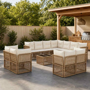 Set Divano da Giardino 12 pcs Beige polyrattan 3434427