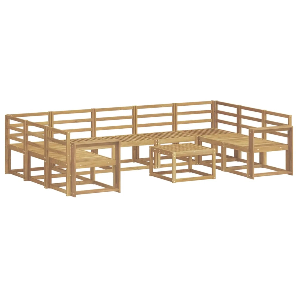Set di divani da esterno 10 pcs Bianco Legno di Acacia Massello 3388258