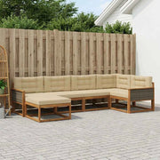 Set di divani da esterno 6 pz Naturale e Beige 3382701