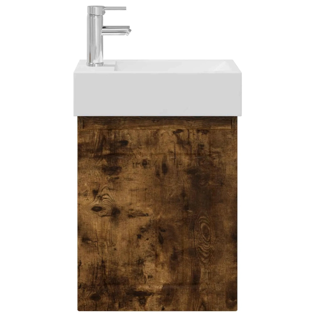 Mobile bagno con rubinetto Rovere Fumo 45,5 x 25,5 x 84 cm