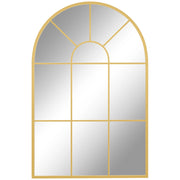 Specchio da parete, specchio da finestra, 91 x 60 cm, decorativo con cornice in metallo, specchio da appendere per soggiorno, camera da letto in oro