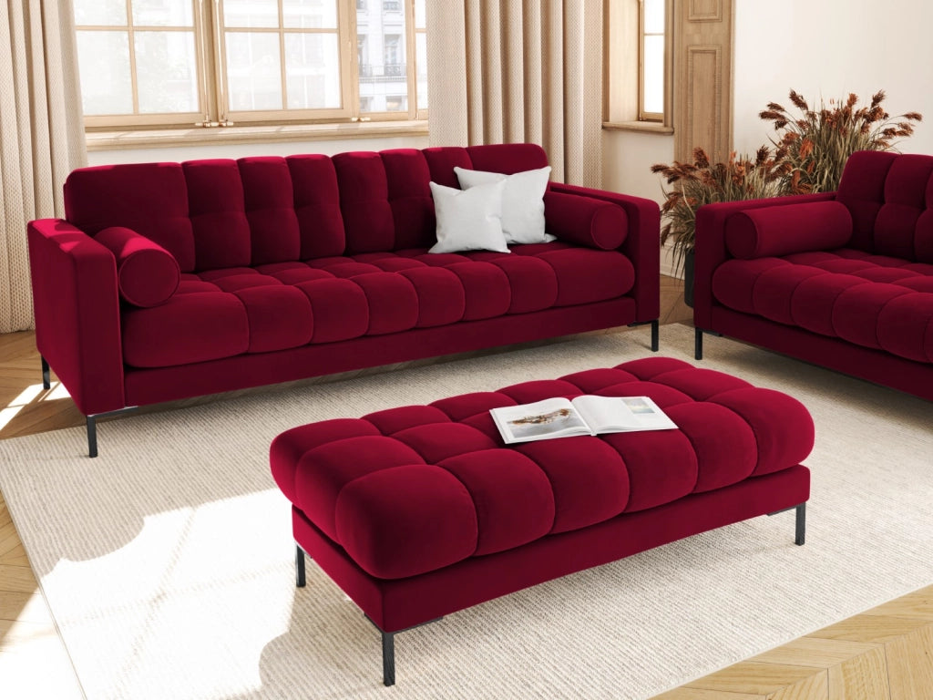 Cosmopolitan Design - Divano "Bali" 3 posti in velluto rosso 