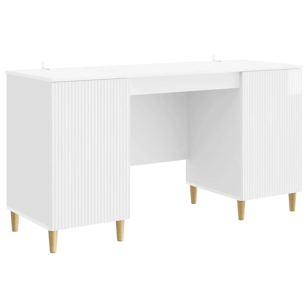 Scrivania Bianco Lucido 142,5 x 50 x 75 cm Legno ingegnerizzato 3414598