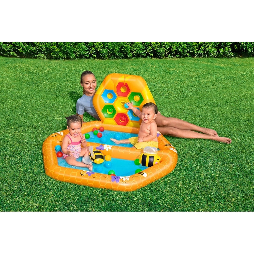 Trade Shop - Piscina Gonfiabile Gioco Alveare Per Bambini Con 20 Palline 2 Api 127x119x61cm 52639 -