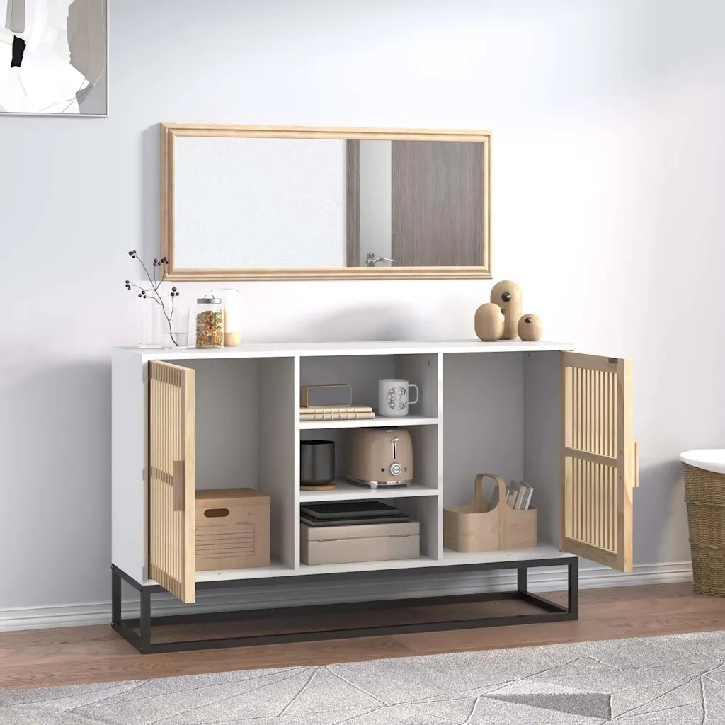 Credenza | Madia | Buffet da pranzo | Armadio da pranzo Bianca 105x30x65 cm in Legno Multistrato