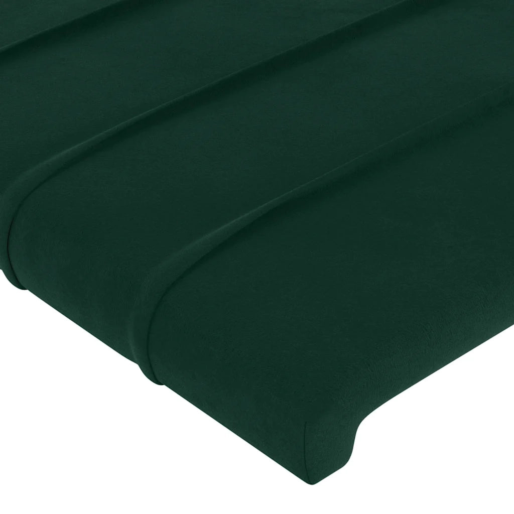 Testiera ad Orecchio-Testata con Orecchie Verde Scuro 83x23x118/128 cm in Velluto 364386