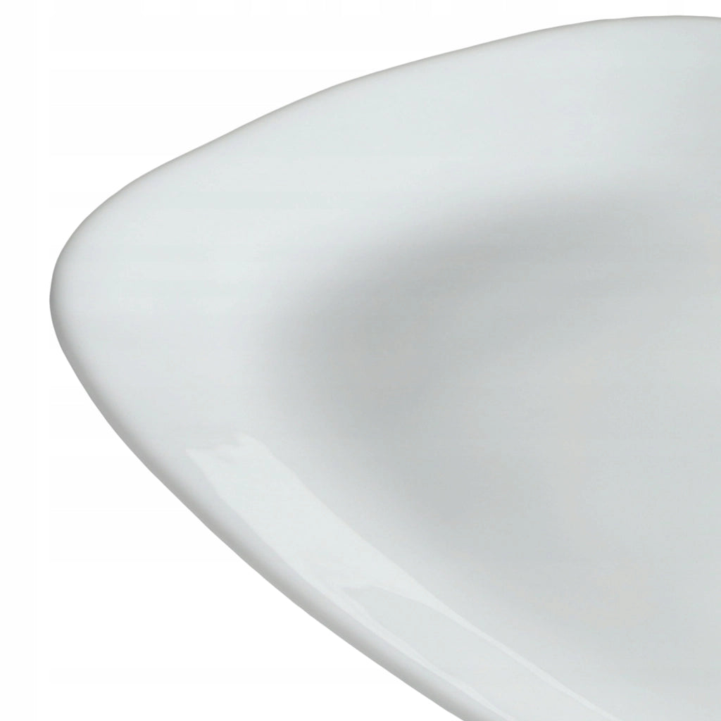 Piatto da portata ovale in vetro KADAX 22x16 cm per snack, bianco