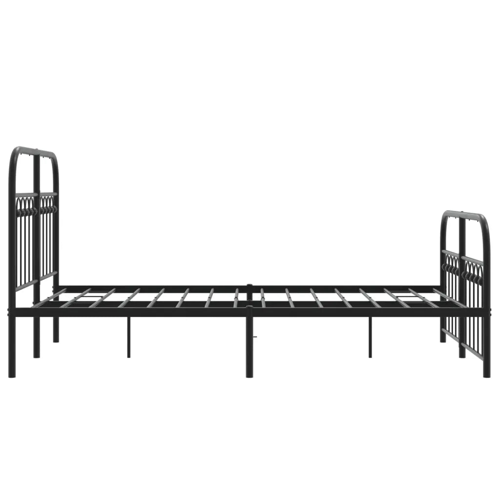 Giroletto con Testiera e Pediera Metallo Nero 120x200 cm 376616