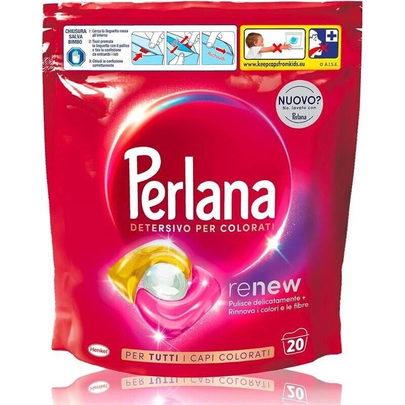PERLANA DETERSIVO CAPS PER COLORATI (20 CAPS) PER TUTTI I CAPI COLORATI FIBRE RINNOVATE