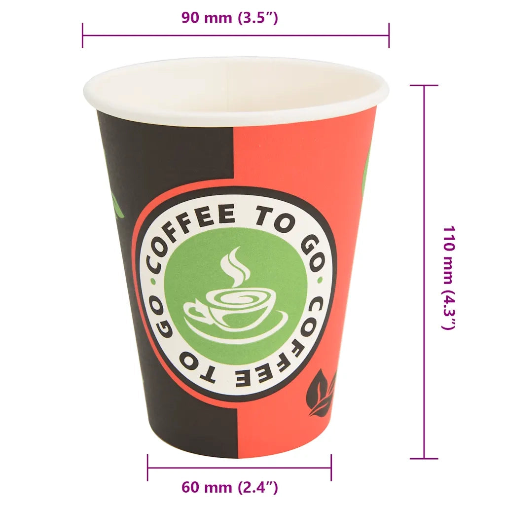 Bicchieri da Caff¨¨ in Carta 1000 pz 12oz 300ml Rosso e Nero CFW5822531