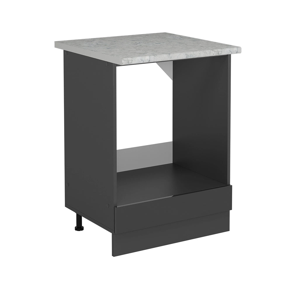 Mobile per forno da incasso R-Line Antracite lucido/Antracite 60 cm PL Marmo Vicco