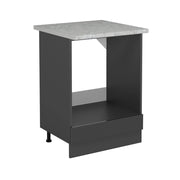 Mobile per forno da incasso R-Line Antracite lucido/Antracite 60 cm PL Marmo Vicco