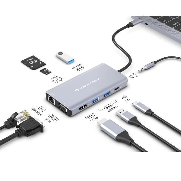 Conceptronic donn20g cablato usb 3.2 gen 1 (3.1 gen 1) type-c grigio