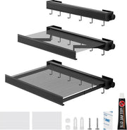 Raccordo per asciugatura a muro pieghevole in alluminio - 45 cm - spazia risparmiatore - con ganci per l'asciugatura di calze, intimo e pantaloni - nero
