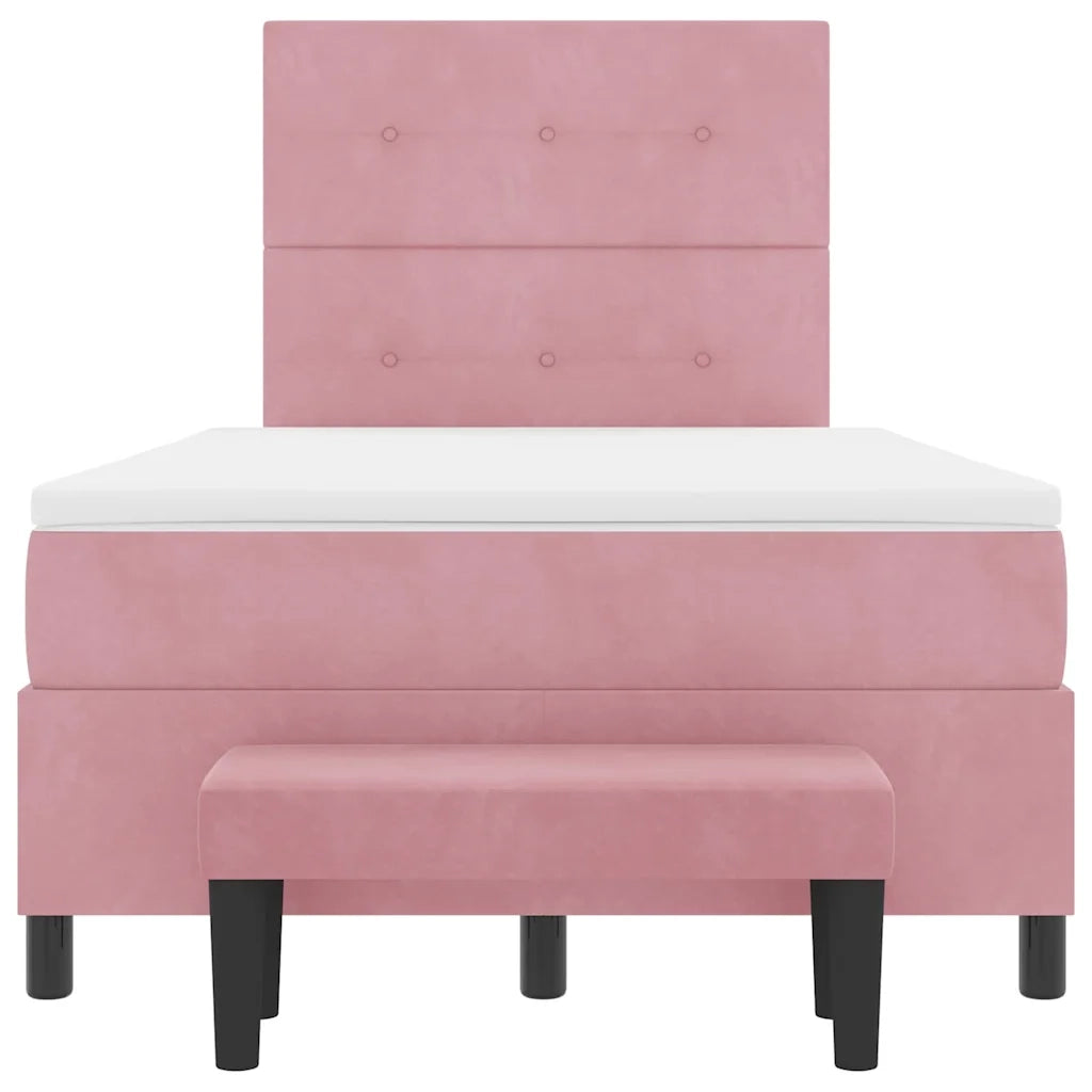 Letto a molle con testiera Rosa 200 x 120 cm Velluto 3344509