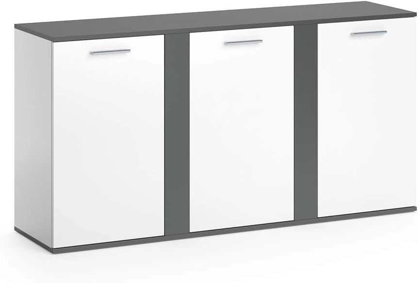 Credenza Novelli, Antracite, 40 x 80 cm con ante, adatto per riporre abiti e oggetti per la casa