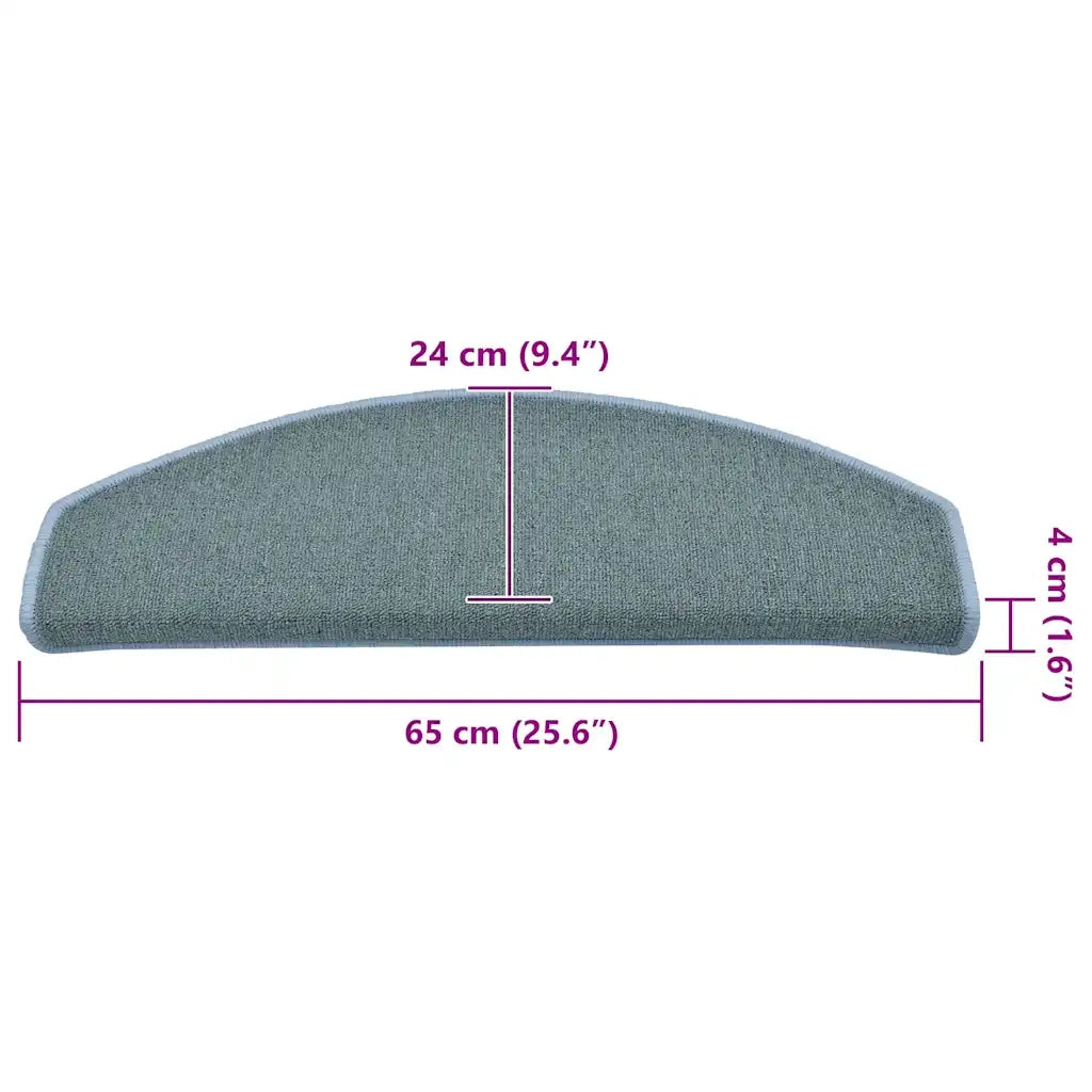 Tappetini per scale 15 pz 65x24x4 cm Blu mare Semicircolari Grandi 322363