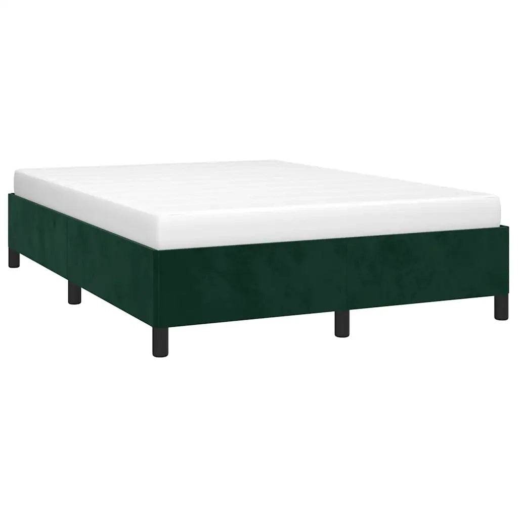 Letto matrimoniale | Letto per adulti | Giroletto senza Materasso Verde Scuro 140x200 cm in Velluto
