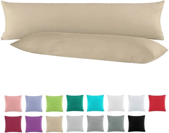 Cuscino per fiancatare - Coperta per cuscino laterale - Doppio kit - 40 x 145 cm - Ideale per cuscino da parto - Cappuccino beige - 100% cotone