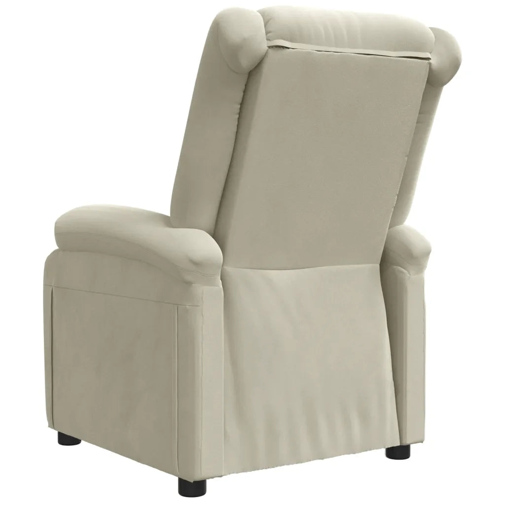 Poltrona Reclinabile Crema in Velluto 342408